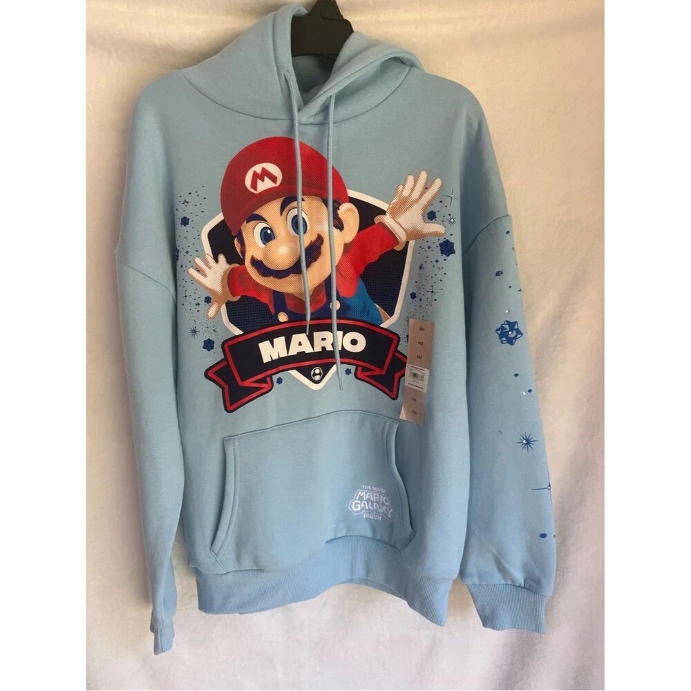 Super Mario Light Blue Graphic Hoodie